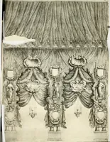 An illustration from Noticias fvnebres de las magestvosas exeqvias que hizo la felicissima Ciudad de Palermo, cabeça coronada de Sicilia en la mverte de Maria Lvysa de Borbon Nvestra Señora Reyna de las Españas de orden del excelentissimo Señor Dvqve de Vzeda, Virrey, y Capitan General deste Reyno, execvtada por el ilvstre D. Lvys Riggio (1689)