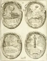 An illustration from Noticias historiales de la enfermedad, muerte, y exsequias de la esclarecida reyna de las Españas doña Maria Luisa de Orleans, Borbon Stuart y Austria, nuestra señora, dignissima consorte del rey nuestro señor Don Carlos segundo de Austria (1690)