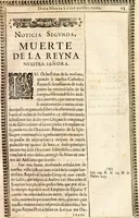 An illustration from Noticias historiales de la enfermedad, muerte, y exsequias de la esclarecida reyna de las Españas doña Maria Luisa de Orleans, Borbon Stuart y Austria, nuestra señora, dignissima consorte del rey nuestro señor Don Carlos segundo de Austria (1690)