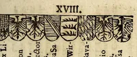 An illustration from Notitia S.R.I. principum. Genealogica & stemmatographica. Ad historiæ statúsque hodierni cognitionem plurimúm faciens. : Cui externorum item regum & principum aliquot similis cognitio accedit. (1658)