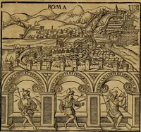 Picture 5 of 239 from Notitia vtraqve cvm orientis tvm occidentis vltra Arcadii Honoriiqve Cæsarvm tempora, illustre uetustatis monumentum, imò thesaurus prorsum incomparabilis : Præcedit aute D. Andreæ Alciati libellus, De magistratib. ciuilibusq; ac militaribus officijs, partim ex hac ipsa Notitia, partim aliunde desumptus : cvi succedit Descriptio urbis Romæ, quæ sub titulo Pub. Victoris circumfertur : & altera urbis Constantinopolitanæ incerto autore, nunquã antehac typis excusa, imperialium uidelicet ac primariaru sedium utriusq reipub : svbiungitur Notitiis uetustus liber De rebvs bellicis ad Theodosium Aug & filios eius Arcadium atq; Honorium, ut uidetur, scriptus incerto autore : item, ne quid de antiquo exemplari omitteretur, Disputatio Adriani Aug. & Epicteti philosophi (1552), leaf 10