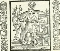 Picture 46 of 321 from Noua iconologia di Cesare Ripa perugino, caualier de SS. Mauritio & Lazzaro. Nella quale si descriuono diuerse imagini di virtù, vitij, affetti, passioni humane, arti, discipline, humori, elementi, corpi celesti, prouincie d'Italia, fiumi, tutte le parti del mondo, ed'altre infinite materie. Opera vtile ad oratori, predicatori, poeti, pittori, scultori, disegnatori, e ad'ogni studioso. Per inuentar concetti, emblemi, ed imprese, per diuisare qualsiuoglia apparato nuttiale, funerale, trionfale. Per rappresentar poemi drammatici, e per figurare co'suoi propij simboli ciò, che puo cadere in pensiero humano. Ampliata vltimamente dallo stesso auttore di trecento imagini, e arricchita di molti discorsi pieni di varia eruditione; con nuoui intagli, & con molti indici copiosi (1618), leaf 108