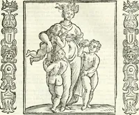 An illustration from Noua iconologia di Cesare Ripa perugino, caualier de SS. Mauritio & Lazzaro. Nella quale si descriuono diuerse imagini di virtù, vitij, affetti, passioni humane, arti, discipline, humori, elementi, corpi celesti, prouincie d'Italia, fiumi, tutte le parti del mondo, ed'altre infinite materie. Opera vtile ad oratori, predicatori, poeti, pittori, scultori, disegnatori, e ad'ogni studioso. Per inuentar concetti, emblemi, ed imprese, per diuisare qualsiuoglia apparato nuttiale, funerale, trionfale. Per rappresentar poemi drammatici, e per figurare co'suoi propij simboli ciò, che puo cadere in pensiero humano. Ampliata vltimamente dallo stesso auttore di trecento imagini, e arricchita di molti discorsi pieni di varia eruditione; con nuoui intagli, & con molti indici copiosi (1618)
