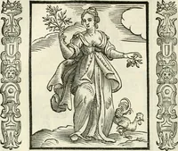 An illustration from Noua iconologia di Cesare Ripa perugino, caualier de SS. Mauritio & Lazzaro. Nella quale si descriuono diuerse imagini di virtù, vitij, affetti, passioni humane, arti, discipline, humori, elementi, corpi celesti, prouincie d'Italia, fiumi, tutte le parti del mondo, ed'altre infinite materie. Opera vtile ad oratori, predicatori, poeti, pittori, scultori, disegnatori, e ad'ogni studioso. Per inuentar concetti, emblemi, ed imprese, per diuisare qualsiuoglia apparato nuttiale, funerale, trionfale. Per rappresentar poemi drammatici, e per figurare co'suoi propij simboli ciò, che puo cadere in pensiero humano. Ampliata vltimamente dallo stesso auttore di trecento imagini, e arricchita di molti discorsi pieni di varia eruditione; con nuoui intagli, & con molti indici copiosi (1618)