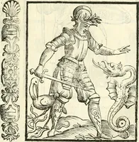 An illustration from Noua iconologia di Cesare Ripa perugino, caualier de SS. Mauritio & Lazzaro. Nella quale si descriuono diuerse imagini di virtù, vitij, affetti, passioni humane, arti, discipline, humori, elementi, corpi celesti, prouincie d'Italia, fiumi, tutte le parti del mondo, ed'altre infinite materie. Opera vtile ad oratori, predicatori, poeti, pittori, scultori, disegnatori, e ad'ogni studioso. Per inuentar concetti, emblemi, ed imprese, per diuisare qualsiuoglia apparato nuttiale, funerale, trionfale. Per rappresentar poemi drammatici, e per figurare co'suoi propij simboli ciò, che puo cadere in pensiero humano. Ampliata vltimamente dallo stesso auttore di trecento imagini, e arricchita di molti discorsi pieni di varia eruditione; con nuoui intagli, & con molti indici copiosi (1618)