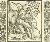 An illustration from Noua iconologia di Cesare Ripa perugino, caualier de SS. Mauritio & Lazzaro. Nella quale si descriuono diuerse imagini di virtù, vitij, affetti, passioni humane, arti, discipline, humori, elementi, corpi celesti, prouincie d'Italia, fiumi, tutte le parti del mondo, ed'altre infinite materie. Opera vtile ad oratori, predicatori, poeti, pittori, scultori, disegnatori, e ad'ogni studioso. Per inuentar concetti, emblemi, ed imprese, per diuisare qualsiuoglia apparato nuttiale, funerale, trionfale. Per rappresentar poemi drammatici, e per figurare co'suoi propij simboli ciò, che puo cadere in pensiero humano. Ampliata vltimamente dallo stesso auttore di trecento imagini, e arricchita di molti discorsi pieni di varia eruditione; con nuoui intagli, & con molti indici copiosi (1618)