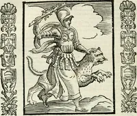 Picture 114 of 321 from Noua iconologia di Cesare Ripa perugino, caualier de SS. Mauritio & Lazzaro. Nella quale si descriuono diuerse imagini di virtù, vitij, affetti, passioni humane, arti, discipline, humori, elementi, corpi celesti, prouincie d'Italia, fiumi, tutte le parti del mondo, ed'altre infinite materie. Opera vtile ad oratori, predicatori, poeti, pittori, scultori, disegnatori, e ad'ogni studioso. Per inuentar concetti, emblemi, ed imprese, per diuisare qualsiuoglia apparato nuttiale, funerale, trionfale. Per rappresentar poemi drammatici, e per figurare co'suoi propij simboli ciò, che puo cadere in pensiero humano. Ampliata vltimamente dallo stesso auttore di trecento imagini, e arricchita di molti discorsi pieni di varia eruditione; con nuoui intagli, & con molti indici copiosi (1618), leaf 235