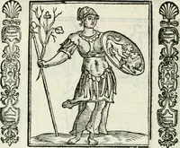 Picture 118 of 321 from Noua iconologia di Cesare Ripa perugino, caualier de SS. Mauritio & Lazzaro. Nella quale si descriuono diuerse imagini di virtù, vitij, affetti, passioni humane, arti, discipline, humori, elementi, corpi celesti, prouincie d'Italia, fiumi, tutte le parti del mondo, ed'altre infinite materie. Opera vtile ad oratori, predicatori, poeti, pittori, scultori, disegnatori, e ad'ogni studioso. Per inuentar concetti, emblemi, ed imprese, per diuisare qualsiuoglia apparato nuttiale, funerale, trionfale. Per rappresentar poemi drammatici, e per figurare co'suoi propij simboli ciò, che puo cadere in pensiero humano. Ampliata vltimamente dallo stesso auttore di trecento imagini, e arricchita di molti discorsi pieni di varia eruditione; con nuoui intagli, & con molti indici copiosi (1618), leaf 253