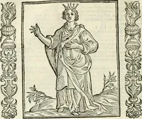 An illustration from Noua iconologia di Cesare Ripa perugino, caualier de SS. Mauritio & Lazzaro. Nella quale si descriuono diuerse imagini di virtù, vitij, affetti, passioni humane, arti, discipline, humori, elementi, corpi celesti, prouincie d'Italia, fiumi, tutte le parti del mondo, ed'altre infinite materie. Opera vtile ad oratori, predicatori, poeti, pittori, scultori, disegnatori, e ad'ogni studioso. Per inuentar concetti, emblemi, ed imprese, per diuisare qualsiuoglia apparato nuttiale, funerale, trionfale. Per rappresentar poemi drammatici, e per figurare co'suoi propij simboli ciò, che puo cadere in pensiero humano. Ampliata vltimamente dallo stesso auttore di trecento imagini, e arricchita di molti discorsi pieni di varia eruditione; con nuoui intagli, & con molti indici copiosi (1618)