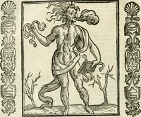 An illustration from Noua iconologia di Cesare Ripa perugino, caualier de SS. Mauritio & Lazzaro. Nella quale si descriuono diuerse imagini di virtù, vitij, affetti, passioni humane, arti, discipline, humori, elementi, corpi celesti, prouincie d'Italia, fiumi, tutte le parti del mondo, ed'altre infinite materie. Opera vtile ad oratori, predicatori, poeti, pittori, scultori, disegnatori, e ad'ogni studioso. Per inuentar concetti, emblemi, ed imprese, per diuisare qualsiuoglia apparato nuttiale, funerale, trionfale. Per rappresentar poemi drammatici, e per figurare co'suoi propij simboli ciò, che puo cadere in pensiero humano. Ampliata vltimamente dallo stesso auttore di trecento imagini, e arricchita di molti discorsi pieni di varia eruditione; con nuoui intagli, & con molti indici copiosi (1618)
