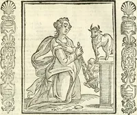 An illustration from Noua iconologia di Cesare Ripa perugino, caualier de SS. Mauritio & Lazzaro. Nella quale si descriuono diuerse imagini di virtù, vitij, affetti, passioni humane, arti, discipline, humori, elementi, corpi celesti, prouincie d'Italia, fiumi, tutte le parti del mondo, ed'altre infinite materie. Opera vtile ad oratori, predicatori, poeti, pittori, scultori, disegnatori, e ad'ogni studioso. Per inuentar concetti, emblemi, ed imprese, per diuisare qualsiuoglia apparato nuttiale, funerale, trionfale. Per rappresentar poemi drammatici, e per figurare co'suoi propij simboli ciò, che puo cadere in pensiero humano. Ampliata vltimamente dallo stesso auttore di trecento imagini, e arricchita di molti discorsi pieni di varia eruditione; con nuoui intagli, & con molti indici copiosi (1618)