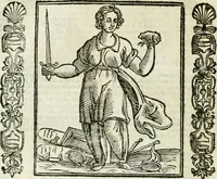 An illustration from Noua iconologia di Cesare Ripa perugino, caualier de SS. Mauritio & Lazzaro. Nella quale si descriuono diuerse imagini di virtù, vitij, affetti, passioni humane, arti, discipline, humori, elementi, corpi celesti, prouincie d'Italia, fiumi, tutte le parti del mondo, ed'altre infinite materie. Opera vtile ad oratori, predicatori, poeti, pittori, scultori, disegnatori, e ad'ogni studioso. Per inuentar concetti, emblemi, ed imprese, per diuisare qualsiuoglia apparato nuttiale, funerale, trionfale. Per rappresentar poemi drammatici, e per figurare co'suoi propij simboli ciò, che puo cadere in pensiero humano. Ampliata vltimamente dallo stesso auttore di trecento imagini, e arricchita di molti discorsi pieni di varia eruditione; con nuoui intagli, & con molti indici copiosi (1618)