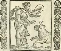 An illustration from Noua iconologia di Cesare Ripa perugino, caualier de SS. Mauritio & Lazzaro. Nella quale si descriuono diuerse imagini di virtù, vitij, affetti, passioni humane, arti, discipline, humori, elementi, corpi celesti, prouincie d'Italia, fiumi, tutte le parti del mondo, ed'altre infinite materie. Opera vtile ad oratori, predicatori, poeti, pittori, scultori, disegnatori, e ad'ogni studioso. Per inuentar concetti, emblemi, ed imprese, per diuisare qualsiuoglia apparato nuttiale, funerale, trionfale. Per rappresentar poemi drammatici, e per figurare co'suoi propij simboli ciò, che puo cadere in pensiero humano. Ampliata vltimamente dallo stesso auttore di trecento imagini, e arricchita di molti discorsi pieni di varia eruditione; con nuoui intagli, & con molti indici copiosi (1618)