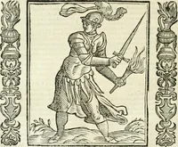An illustration from Noua iconologia di Cesare Ripa perugino, caualier de SS. Mauritio & Lazzaro. Nella quale si descriuono diuerse imagini di virtù, vitij, affetti, passioni humane, arti, discipline, humori, elementi, corpi celesti, prouincie d'Italia, fiumi, tutte le parti del mondo, ed'altre infinite materie. Opera vtile ad oratori, predicatori, poeti, pittori, scultori, disegnatori, e ad'ogni studioso. Per inuentar concetti, emblemi, ed imprese, per diuisare qualsiuoglia apparato nuttiale, funerale, trionfale. Per rappresentar poemi drammatici, e per figurare co'suoi propij simboli ciò, che puo cadere in pensiero humano. Ampliata vltimamente dallo stesso auttore di trecento imagini, e arricchita di molti discorsi pieni di varia eruditione; con nuoui intagli, & con molti indici copiosi (1618)