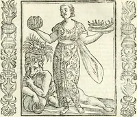 An illustration from Noua iconologia di Cesare Ripa perugino, caualier de SS. Mauritio & Lazzaro. Nella quale si descriuono diuerse imagini di virtù, vitij, affetti, passioni humane, arti, discipline, humori, elementi, corpi celesti, prouincie d'Italia, fiumi, tutte le parti del mondo, ed'altre infinite materie. Opera vtile ad oratori, predicatori, poeti, pittori, scultori, disegnatori, e ad'ogni studioso. Per inuentar concetti, emblemi, ed imprese, per diuisare qualsiuoglia apparato nuttiale, funerale, trionfale. Per rappresentar poemi drammatici, e per figurare co'suoi propij simboli ciò, che puo cadere in pensiero humano. Ampliata vltimamente dallo stesso auttore di trecento imagini, e arricchita di molti discorsi pieni di varia eruditione; con nuoui intagli, & con molti indici copiosi (1618)