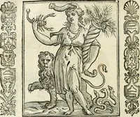 An illustration from Noua iconologia di Cesare Ripa perugino, caualier de SS. Mauritio & Lazzaro. Nella quale si descriuono diuerse imagini di virtù, vitij, affetti, passioni humane, arti, discipline, humori, elementi, corpi celesti, prouincie d'Italia, fiumi, tutte le parti del mondo, ed'altre infinite materie. Opera vtile ad oratori, predicatori, poeti, pittori, scultori, disegnatori, e ad'ogni studioso. Per inuentar concetti, emblemi, ed imprese, per diuisare qualsiuoglia apparato nuttiale, funerale, trionfale. Per rappresentar poemi drammatici, e per figurare co'suoi propij simboli ciò, che puo cadere in pensiero humano. Ampliata vltimamente dallo stesso auttore di trecento imagini, e arricchita di molti discorsi pieni di varia eruditione; con nuoui intagli, & con molti indici copiosi (1618)