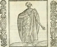 An illustration from Noua iconologia di Cesare Ripa perugino, caualier de SS. Mauritio & Lazzaro. Nella quale si descriuono diuerse imagini di virtù, vitij, affetti, passioni humane, arti, discipline, humori, elementi, corpi celesti, prouincie d'Italia, fiumi, tutte le parti del mondo, ed'altre infinite materie. Opera vtile ad oratori, predicatori, poeti, pittori, scultori, disegnatori, e ad'ogni studioso. Per inuentar concetti, emblemi, ed imprese, per diuisare qualsiuoglia apparato nuttiale, funerale, trionfale. Per rappresentar poemi drammatici, e per figurare co'suoi propij simboli ciò, che puo cadere in pensiero humano. Ampliata vltimamente dallo stesso auttore di trecento imagini, e arricchita di molti discorsi pieni di varia eruditione; con nuoui intagli, & con molti indici copiosi (1618)