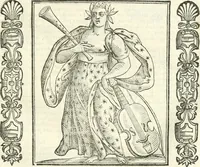 Picture 220 of 321 from Noua iconologia di Cesare Ripa perugino, caualier de SS. Mauritio & Lazzaro. Nella quale si descriuono diuerse imagini di virtù, vitij, affetti, passioni humane, arti, discipline, humori, elementi, corpi celesti, prouincie d'Italia, fiumi, tutte le parti del mondo, ed'altre infinite materie. Opera vtile ad oratori, predicatori, poeti, pittori, scultori, disegnatori, e ad'ogni studioso. Per inuentar concetti, emblemi, ed imprese, per diuisare qualsiuoglia apparato nuttiale, funerale, trionfale. Per rappresentar poemi drammatici, e per figurare co'suoi propij simboli ciò, che puo cadere in pensiero humano. Ampliata vltimamente dallo stesso auttore di trecento imagini, e arricchita di molti discorsi pieni di varia eruditione; con nuoui intagli, & con molti indici copiosi (1618), leaf 468