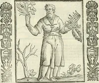 An illustration from Noua iconologia di Cesare Ripa perugino, caualier de SS. Mauritio & Lazzaro. Nella quale si descriuono diuerse imagini di virtù, vitij, affetti, passioni humane, arti, discipline, humori, elementi, corpi celesti, prouincie d'Italia, fiumi, tutte le parti del mondo, ed'altre infinite materie. Opera vtile ad oratori, predicatori, poeti, pittori, scultori, disegnatori, e ad'ogni studioso. Per inuentar concetti, emblemi, ed imprese, per diuisare qualsiuoglia apparato nuttiale, funerale, trionfale. Per rappresentar poemi drammatici, e per figurare co'suoi propij simboli ciò, che puo cadere in pensiero humano. Ampliata vltimamente dallo stesso auttore di trecento imagini, e arricchita di molti discorsi pieni di varia eruditione; con nuoui intagli, & con molti indici copiosi (1618)