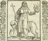Picture 233 of 321 from Noua iconologia di Cesare Ripa perugino, caualier de SS. Mauritio & Lazzaro. Nella quale si descriuono diuerse imagini di virtù, vitij, affetti, passioni humane, arti, discipline, humori, elementi, corpi celesti, prouincie d'Italia, fiumi, tutte le parti del mondo, ed'altre infinite materie. Opera vtile ad oratori, predicatori, poeti, pittori, scultori, disegnatori, e ad'ogni studioso. Per inuentar concetti, emblemi, ed imprese, per diuisare qualsiuoglia apparato nuttiale, funerale, trionfale. Per rappresentar poemi drammatici, e per figurare co'suoi propij simboli ciò, che puo cadere in pensiero humano. Ampliata vltimamente dallo stesso auttore di trecento imagini, e arricchita di molti discorsi pieni di varia eruditione; con nuoui intagli, & con molti indici copiosi (1618), leaf 491