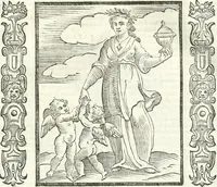 Picture 236 of 321 from Noua iconologia di Cesare Ripa perugino, caualier de SS. Mauritio & Lazzaro. Nella quale si descriuono diuerse imagini di virtù, vitij, affetti, passioni humane, arti, discipline, humori, elementi, corpi celesti, prouincie d'Italia, fiumi, tutte le parti del mondo, ed'altre infinite materie. Opera vtile ad oratori, predicatori, poeti, pittori, scultori, disegnatori, e ad'ogni studioso. Per inuentar concetti, emblemi, ed imprese, per diuisare qualsiuoglia apparato nuttiale, funerale, trionfale. Per rappresentar poemi drammatici, e per figurare co'suoi propij simboli ciò, che puo cadere in pensiero humano. Ampliata vltimamente dallo stesso auttore di trecento imagini, e arricchita di molti discorsi pieni di varia eruditione; con nuoui intagli, & con molti indici copiosi (1618), leaf 496