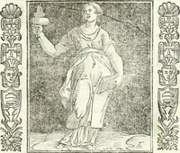 An illustration from Noua iconologia di Cesare Ripa perugino, caualier de SS. Mauritio & Lazzaro. Nella quale si descriuono diuerse imagini di virtù, vitij, affetti, passioni humane, arti, discipline, humori, elementi, corpi celesti, prouincie d'Italia, fiumi, tutte le parti del mondo, ed'altre infinite materie. Opera vtile ad oratori, predicatori, poeti, pittori, scultori, disegnatori, e ad'ogni studioso. Per inuentar concetti, emblemi, ed imprese, per diuisare qualsiuoglia apparato nuttiale, funerale, trionfale. Per rappresentar poemi drammatici, e per figurare co'suoi propij simboli ciò, che puo cadere in pensiero humano. Ampliata vltimamente dallo stesso auttore di trecento imagini, e arricchita di molti discorsi pieni di varia eruditione; con nuoui intagli, & con molti indici copiosi (1618)
