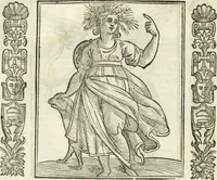 An illustration from Noua iconologia di Cesare Ripa perugino, caualier de SS. Mauritio & Lazzaro. Nella quale si descriuono diuerse imagini di virtù, vitij, affetti, passioni humane, arti, discipline, humori, elementi, corpi celesti, prouincie d'Italia, fiumi, tutte le parti del mondo, ed'altre infinite materie. Opera vtile ad oratori, predicatori, poeti, pittori, scultori, disegnatori, e ad'ogni studioso. Per inuentar concetti, emblemi, ed imprese, per diuisare qualsiuoglia apparato nuttiale, funerale, trionfale. Per rappresentar poemi drammatici, e per figurare co'suoi propij simboli ciò, che puo cadere in pensiero humano. Ampliata vltimamente dallo stesso auttore di trecento imagini, e arricchita di molti discorsi pieni di varia eruditione; con nuoui intagli, & con molti indici copiosi (1618)