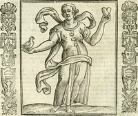 An illustration from Noua iconologia di Cesare Ripa perugino, caualier de SS. Mauritio & Lazzaro. Nella quale si descriuono diuerse imagini di virtù, vitij, affetti, passioni humane, arti, discipline, humori, elementi, corpi celesti, prouincie d'Italia, fiumi, tutte le parti del mondo, ed'altre infinite materie. Opera vtile ad oratori, predicatori, poeti, pittori, scultori, disegnatori, e ad'ogni studioso. Per inuentar concetti, emblemi, ed imprese, per diuisare qualsiuoglia apparato nuttiale, funerale, trionfale. Per rappresentar poemi drammatici, e per figurare co'suoi propij simboli ciò, che puo cadere in pensiero humano. Ampliata vltimamente dallo stesso auttore di trecento imagini, e arricchita di molti discorsi pieni di varia eruditione; con nuoui intagli, & con molti indici copiosi (1618)