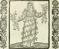 An illustration from Noua iconologia di Cesare Ripa perugino, caualier de SS. Mauritio & Lazzaro. Nella quale si descriuono diuerse imagini di virtù, vitij, affetti, passioni humane, arti, discipline, humori, elementi, corpi celesti, prouincie d'Italia, fiumi, tutte le parti del mondo, ed'altre infinite materie. Opera vtile ad oratori, predicatori, poeti, pittori, scultori, disegnatori, e ad'ogni studioso. Per inuentar concetti, emblemi, ed imprese, per diuisare qualsiuoglia apparato nuttiale, funerale, trionfale. Per rappresentar poemi drammatici, e per figurare co'suoi propij simboli ciò, che puo cadere in pensiero humano. Ampliata vltimamente dallo stesso auttore di trecento imagini, e arricchita di molti discorsi pieni di varia eruditione; con nuoui intagli, & con molti indici copiosi (1618)