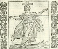 An illustration from Noua iconologia di Cesare Ripa perugino, caualier de SS. Mauritio & Lazzaro. Nella quale si descriuono diuerse imagini di virtù, vitij, affetti, passioni humane, arti, discipline, humori, elementi, corpi celesti, prouincie d'Italia, fiumi, tutte le parti del mondo, ed'altre infinite materie. Opera vtile ad oratori, predicatori, poeti, pittori, scultori, disegnatori, e ad'ogni studioso. Per inuentar concetti, emblemi, ed imprese, per diuisare qualsiuoglia apparato nuttiale, funerale, trionfale. Per rappresentar poemi drammatici, e per figurare co'suoi propij simboli ciò, che puo cadere in pensiero humano. Ampliata vltimamente dallo stesso auttore di trecento imagini, e arricchita di molti discorsi pieni di varia eruditione; con nuoui intagli, & con molti indici copiosi (1618)