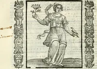 An illustration from Noua iconologia di Cesare Ripa perugino, caualier de SS. Mauritio & Lazzaro. Nella quale si descriuono diuerse imagini di virtù, vitij, affetti, passioni humane, arti, discipline, humori, elementi, corpi celesti, prouincie d'Italia, fiumi, tutte le parti del mondo, ed'altre infinite materie. Opera vtile ad oratori, predicatori, poeti, pittori, scultori, disegnatori, e ad'ogni studioso. Per inuentar concetti, emblemi, ed imprese, per diuisare qualsiuoglia apparato nuttiale, funerale, trionfale. Per rappresentar poemi drammatici, e per figurare co'suoi propij simboli ciò, che puo cadere in pensiero humano. Ampliata vltimamente dallo stesso auttore di trecento imagini, e arricchita di molti discorsi pieni di varia eruditione; con nuoui intagli, & con molti indici copiosi (1618)