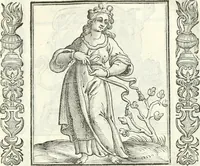 An illustration from Noua iconologia di Cesare Ripa perugino, caualier de SS. Mauritio & Lazzaro. Nella quale si descriuono diuerse imagini di virtù, vitij, affetti, passioni humane, arti, discipline, humori, elementi, corpi celesti, prouincie d'Italia, fiumi, tutte le parti del mondo, ed'altre infinite materie. Opera vtile ad oratori, predicatori, poeti, pittori, scultori, disegnatori, e ad'ogni studioso. Per inuentar concetti, emblemi, ed imprese, per diuisare qualsiuoglia apparato nuttiale, funerale, trionfale. Per rappresentar poemi drammatici, e per figurare co'suoi propij simboli ciò, che puo cadere in pensiero humano. Ampliata vltimamente dallo stesso auttore di trecento imagini, e arricchita di molti discorsi pieni di varia eruditione; con nuoui intagli, & con molti indici copiosi (1618)