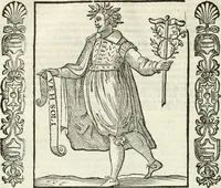 An illustration from Noua iconologia di Cesare Ripa perugino, caualier de SS. Mauritio & Lazzaro. Nella quale si descriuono diuerse imagini di virtù, vitij, affetti, passioni humane, arti, discipline, humori, elementi, corpi celesti, prouincie d'Italia, fiumi, tutte le parti del mondo, ed'altre infinite materie. Opera vtile ad oratori, predicatori, poeti, pittori, scultori, disegnatori, e ad'ogni studioso. Per inuentar concetti, emblemi, ed imprese, per diuisare qualsiuoglia apparato nuttiale, funerale, trionfale. Per rappresentar poemi drammatici, e per figurare co'suoi propij simboli ciò, che puo cadere in pensiero humano. Ampliata vltimamente dallo stesso auttore di trecento imagini, e arricchita di molti discorsi pieni di varia eruditione; con nuoui intagli, & con molti indici copiosi (1618)