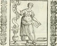 An illustration from Noua iconologia di Cesare Ripa perugino, caualier de SS. Mauritio & Lazzaro. Nella quale si descriuono diuerse imagini di virtù, vitij, affetti, passioni humane, arti, discipline, humori, elementi, corpi celesti, prouincie d'Italia, fiumi, tutte le parti del mondo, ed'altre infinite materie. Opera vtile ad oratori, predicatori, poeti, pittori, scultori, disegnatori, e ad'ogni studioso. Per inuentar concetti, emblemi, ed imprese, per diuisare qualsiuoglia apparato nuttiale, funerale, trionfale. Per rappresentar poemi drammatici, e per figurare co'suoi propij simboli ciò, che puo cadere in pensiero humano. Ampliata vltimamente dallo stesso auttore di trecento imagini, e arricchita di molti discorsi pieni di varia eruditione; con nuoui intagli, & con molti indici copiosi (1618)