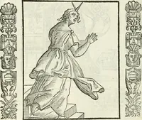 An illustration from Noua iconologia di Cesare Ripa perugino, caualier de SS. Mauritio & Lazzaro. Nella quale si descriuono diuerse imagini di virtù, vitij, affetti, passioni humane, arti, discipline, humori, elementi, corpi celesti, prouincie d'Italia, fiumi, tutte le parti del mondo, ed'altre infinite materie. Opera vtile ad oratori, predicatori, poeti, pittori, scultori, disegnatori, e ad'ogni studioso. Per inuentar concetti, emblemi, ed imprese, per diuisare qualsiuoglia apparato nuttiale, funerale, trionfale. Per rappresentar poemi drammatici, e per figurare co'suoi propij simboli ciò, che puo cadere in pensiero humano. Ampliata vltimamente dallo stesso auttore di trecento imagini, e arricchita di molti discorsi pieni di varia eruditione; con nuoui intagli, & con molti indici copiosi (1618)