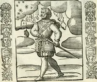An illustration from Noua iconologia di Cesare Ripa perugino, caualier de SS. Mauritio & Lazzaro. Nella quale si descriuono diuerse imagini di virtù, vitij, affetti, passioni humane, arti, discipline, humori, elementi, corpi celesti, prouincie d'Italia, fiumi, tutte le parti del mondo, ed'altre infinite materie. Opera vtile ad oratori, predicatori, poeti, pittori, scultori, disegnatori, e ad'ogni studioso. Per inuentar concetti, emblemi, ed imprese, per diuisare qualsiuoglia apparato nuttiale, funerale, trionfale. Per rappresentar poemi drammatici, e per figurare co'suoi propij simboli ciò, che puo cadere in pensiero humano. Ampliata vltimamente dallo stesso auttore di trecento imagini, e arricchita di molti discorsi pieni di varia eruditione; con nuoui intagli, & con molti indici copiosi (1618)