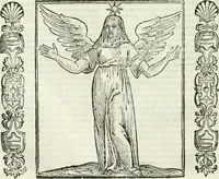 An illustration from Noua iconologia di Cesare Ripa perugino, caualier de SS. Mauritio & Lazzaro. Nella quale si descriuono diuerse imagini di virtù, vitij, affetti, passioni humane, arti, discipline, humori, elementi, corpi celesti, prouincie d'Italia, fiumi, tutte le parti del mondo, ed'altre infinite materie. Opera vtile ad oratori, predicatori, poeti, pittori, scultori, disegnatori, e ad'ogni studioso. Per inuentar concetti, emblemi, ed imprese, per diuisare qualsiuoglia apparato nuttiale, funerale, trionfale. Per rappresentar poemi drammatici, e per figurare co'suoi propij simboli ciò, che puo cadere in pensiero humano. Ampliata vltimamente dallo stesso auttore di trecento imagini, e arricchita di molti discorsi pieni di varia eruditione; con nuoui intagli, & con molti indici copiosi (1618)