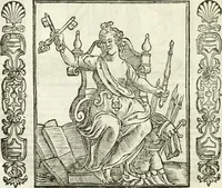 An illustration from Noua iconologia di Cesare Ripa perugino, caualier de SS. Mauritio & Lazzaro. Nella quale si descriuono diuerse imagini di virtù, vitij, affetti, passioni humane, arti, discipline, humori, elementi, corpi celesti, prouincie d'Italia, fiumi, tutte le parti del mondo, ed'altre infinite materie. Opera vtile ad oratori, predicatori, poeti, pittori, scultori, disegnatori, e ad'ogni studioso. Per inuentar concetti, emblemi, ed imprese, per diuisare qualsiuoglia apparato nuttiale, funerale, trionfale. Per rappresentar poemi drammatici, e per figurare co'suoi propij simboli ciò, che puo cadere in pensiero humano. Ampliata vltimamente dallo stesso auttore di trecento imagini, e arricchita di molti discorsi pieni di varia eruditione; con nuoui intagli, & con molti indici copiosi (1618)