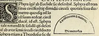 An illustration from Nouiciis adolfscentibus ad astronomicam rempu. capessenda[m] aditu[m] i[m]petra[n]tib[us], per breui rectoq[ue] tramite a uulgari uestigio semoto, Ioannis de Sacro Busto Sphe̜ricum opusculu[m] Georgiiq[ue] Purbachii I[n] mot[us] planetaru[m] accuratiss. theorice̜ Necno[n] contra Cremonensia in eorunde[m] planetaru[m] theoricas delirame[n]ta Ioa[n]nis de Mo[n]te Regio disputatio[n]es ta[m] accuratiss. q[uam] utiliss. dicatu[m] opus utili serie contextu[m] inchoat.