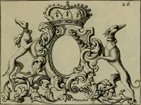 Picture 29 of 44 from Nouveau livre de differens cartouches, couronnes, casques, supports et tenans (1685), leaf 102