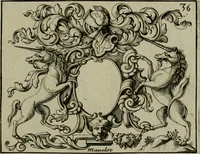 Picture 37 of 44 from Nouveau livre de differens cartouches, couronnes, casques, supports et tenans (1685), leaf 122