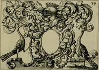 Picture 39 of 44 from Nouveau livre de differens cartouches, couronnes, casques, supports et tenans (1685), leaf 128