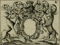 Picture 41 of 44 from Nouveau livre de differens cartouches, couronnes, casques, supports et tenans (1685), leaf 132