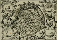 An illustration from Nouveau livre de differens cartouches, couronnes, casques, supports et tenans (1685)