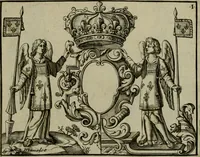 An illustration from Nouveau livre de differens cartouches, couronnes, casques, supports et tenans (1685)