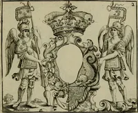 An illustration from Nouveau livre de differens cartouches, couronnes, casques, supports et tenans (1685)