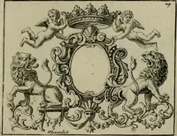 An illustration from Nouveau livre de differens cartouches, couronnes, casques, supports et tenans (1685)