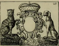 An illustration from Nouveau livre de differens cartouches, couronnes, casques, supports et tenans (1685)