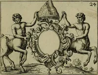 Picture 27 of 44 from Nouveau livre de differens cartouches, couronnes, casques, supports et tenans (1685), leaf 98