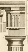 An illustration from Nouveau traité de toute l'architecture, ou, L'art de bastir : utile aux entrepreneurs et aux ouvriers : on y trouvera aisément & sans fraction le mesure de chaque ordre de colonnes, & ce qu'il faut observer dans les edifices publics ou particuliers : avec un dictionnaire des termes d'architecture, &c. (1714)